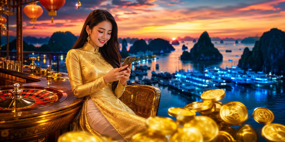 Phụ nữ mặc áo dài chơi roulette trên du thuyền vịnh Hạ Long