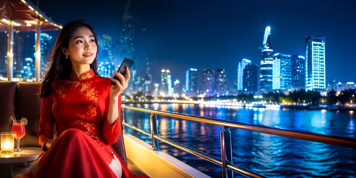 Phụ nữ mặc áo dài tại TP.HCM nhận cashback và bonus trên điện thoại