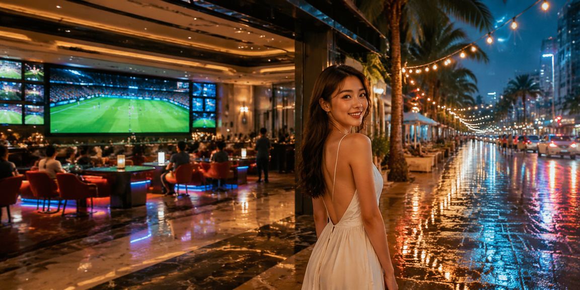 Không gian giải trí casino Việt Nam với ánh đèn lung linh và bầu không khí sôi động